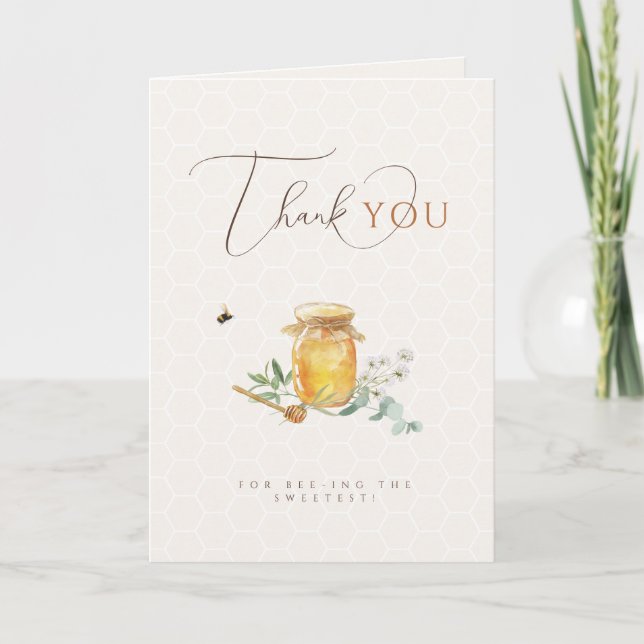 Carte De Remerciements Petit Baby shower de miel doux (Devant)