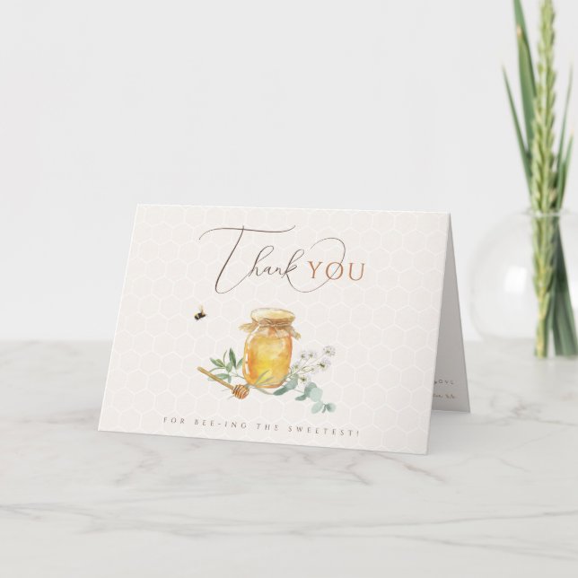 Carte De Remerciements Petit Baby shower de miel doux (Devant)