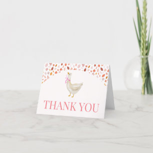 Carte De Remerciements Petit Baby shower d'oie rose