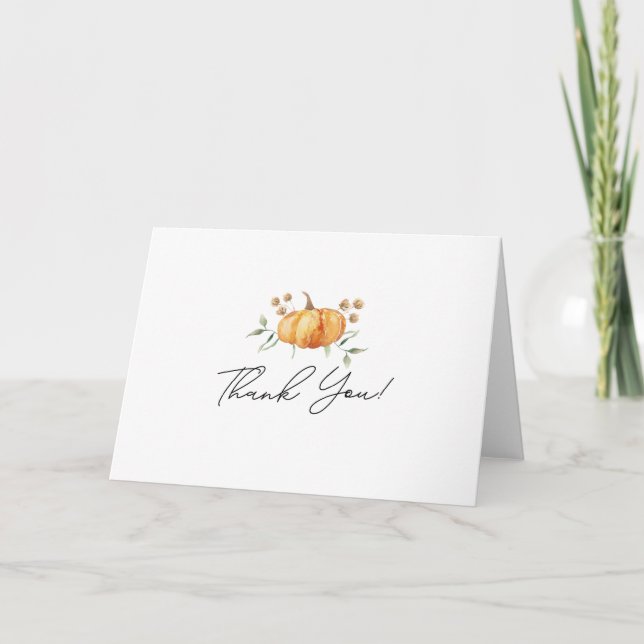 Carte De Remerciements Petit Baby shower floral neutre Citrouille (Devant)