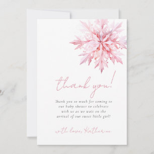Carte De Remerciements Petit Baby shower minimal Fille de Feu de Neige