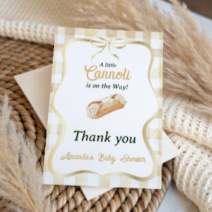 Carte De Remerciements Petit Cannoli Beige Neutre Baby Shower Italien
