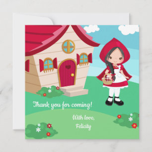 Carte De Remerciements Petit chaperon Rouge Filles de conte de Fairytale 