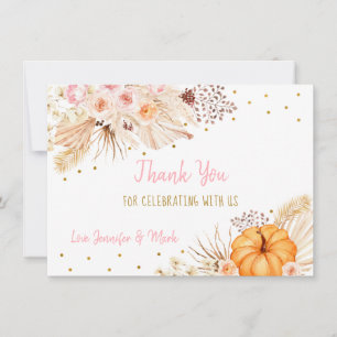 Carte De Remerciements Petit Citrouille Boho Floral