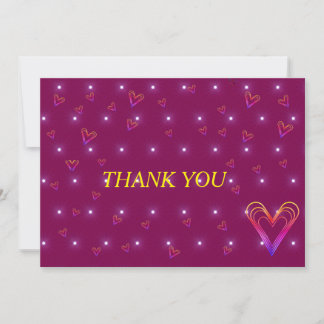 Carte De Remerciements petit coeur coloré mignon