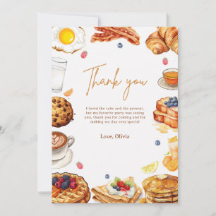 Carte De Remerciements Petit déjeuner Fête d'anniversaire Debout les enfa