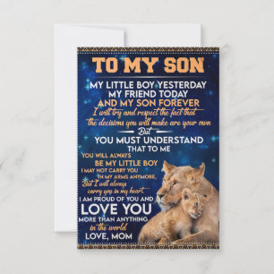 Carte De Remerciements Petit Garçon Hier Ami Aujourd'Hui-Lion Maman À Fil