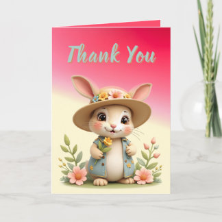 Carte De Remerciements Petit Lapin Doux