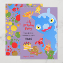 Petit monstre de fête et fête d'anniversaire avec