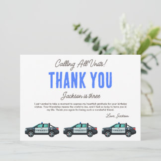 Carte De Remerciements Petit Officier Anniversaire de la Police | Personn