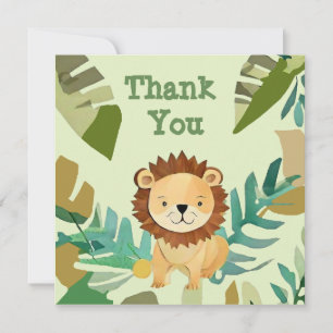 Carte De Remerciements Petit prince de la jungle Lion Anniversaire