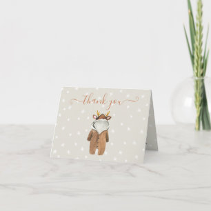 Carte De Remerciements Petit Reindeer Baby shower d'hiver de Noël