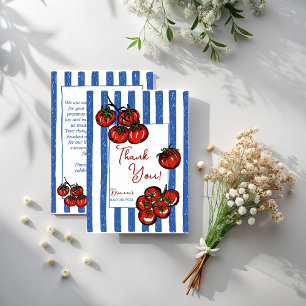 Carte De Remerciements Petit tomate rayures bleues Baby shower italien