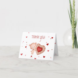 Carte De Remerciements Petite amoureuse Red Valentines Baby shower garçon