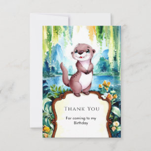 Carte De Remerciements Petite Anniversaire de Loutre Joyeuse