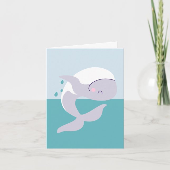 Carte De Remerciements Petite baleine à sauts graphiques (Devant)