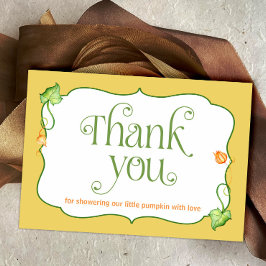 Carte De Remerciements Petite Citrouille Fête Prénatale Automnale pour Bé