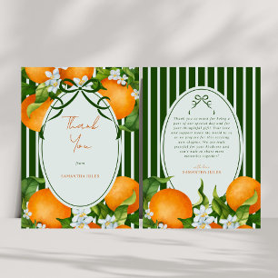 Carte De Remerciements Petite Douceur Rayures Agrumes Oranges Baby Shower