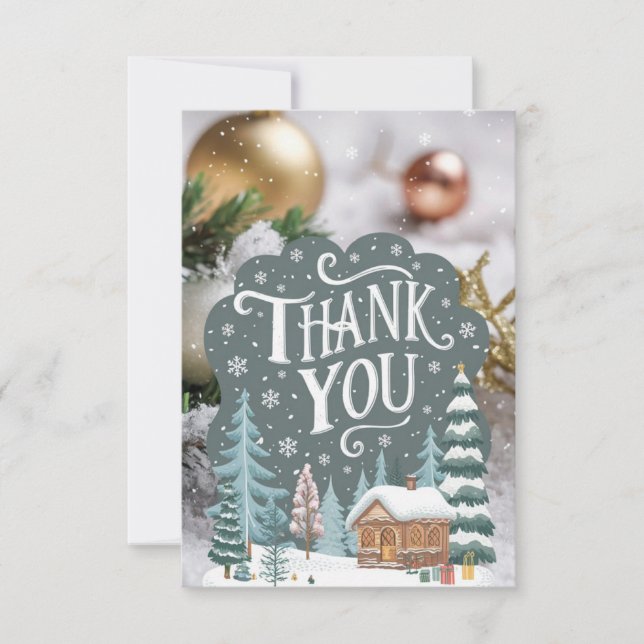 Carte De Remerciements Petite envie d'hiver Joyeux vacances (Devant)