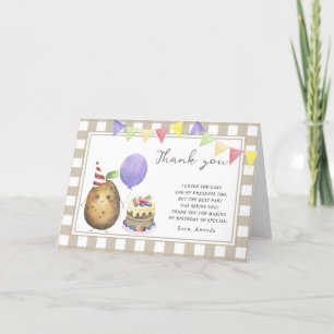 Carte De Remerciements Petite fête d'anniversaire de la patate douce merc