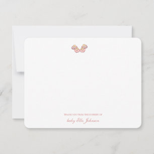 Carte De Remerciements Petite fille bottie pour bébé rose