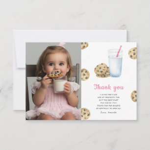 Carte De Remerciements Petite fille de fête d'anniversaire de cookie sucr
