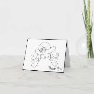 Carte De Remerciements Petite fille en casquette...