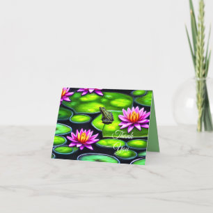 Carte De Remerciements Petite grenouille sur Lily Pad