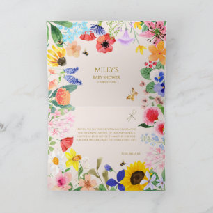 Carte De Remerciements Petite maman fleur sauvage à Bee Baby shower