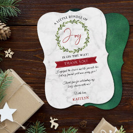 Carte De Remerciements Petite Offre De Joie Baby shower De Noël