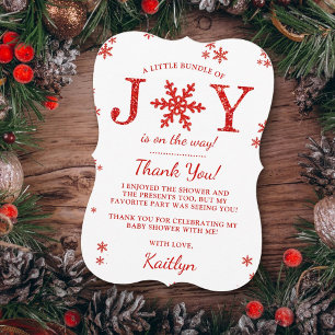 Carte De Remerciements Petite Offre De Joie Baby shower De Noël