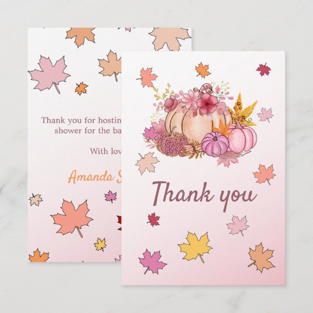 Carte De Remerciements Petite petite épice de pompage mignonne et belle c (Devant / Derrière)