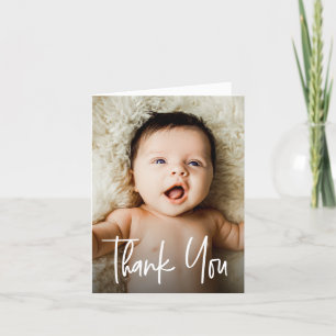 Carte De Remerciements Petite photo de baby shower personnalisée
