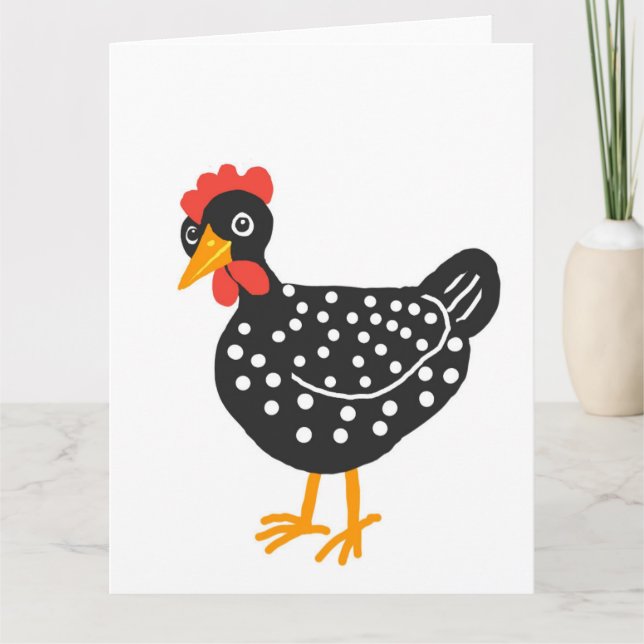 Carte De Remerciements Petite poule noire (Devant)