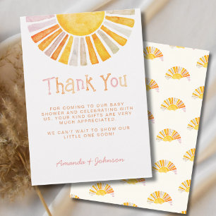 Carte De Remerciements Petite Rayon de Soleil Baby Shower