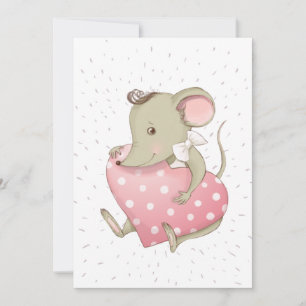Carte De Remerciements Petite souris douce