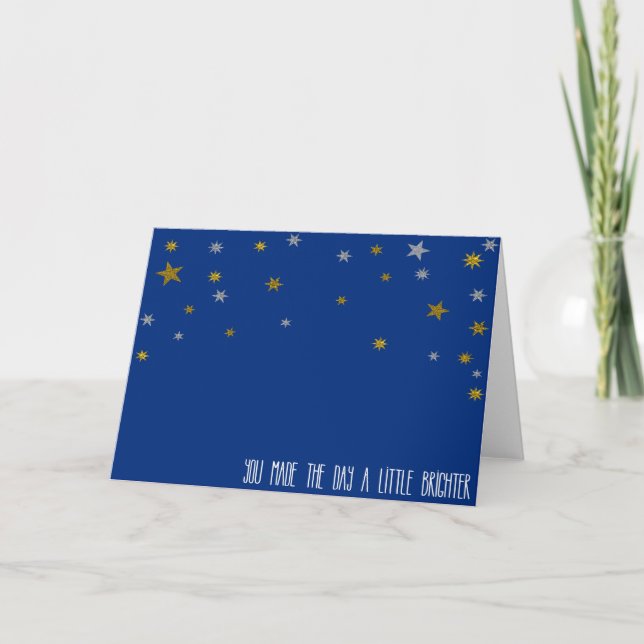 Carte de remerciements peu de baby shower d'étoile (Devant)
