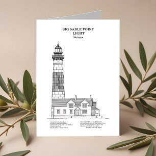 Carte De Remerciements Phare de Big Sable Point - Michigan - BD