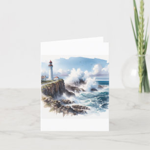 Carte De Remerciements Phare de la plage côtière