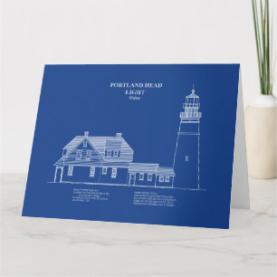 Carte De Remerciements Phare de Portland Head - Maine - AD