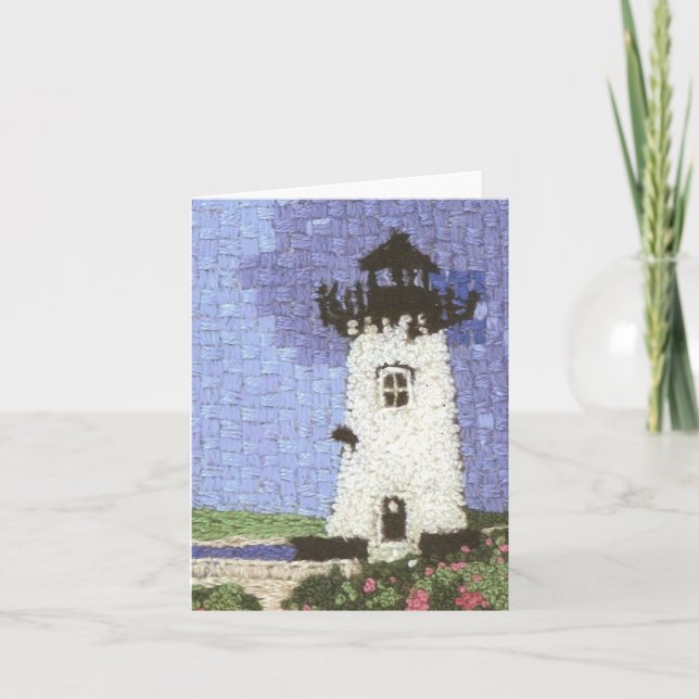 Carte De Remerciements Phare d'Edgartown du Cap Cod-Martha's Vineyard (Devant)