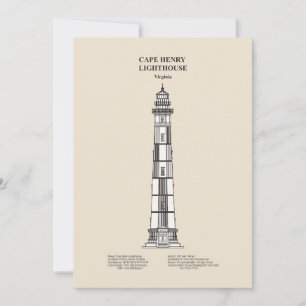 Carte De Remerciements Phare du cap Henry - Virginie - SBD
