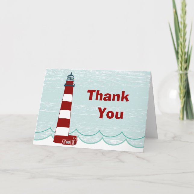 Carte de remerciements phare Nautique (Devant)