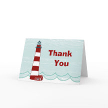 Carte de remerciements phare Nautique
