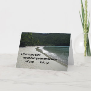 Carte De Remerciements Philippiens 1:3 Je remercie Dieu pour chaque