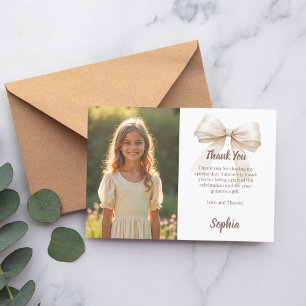 Carte De Remerciements Photo anniversaire arc beige