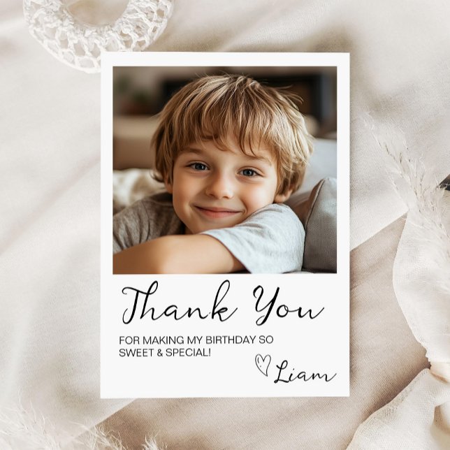 Carte de remerciements photo Anniversaire de enfan (Créateur téléchargé)