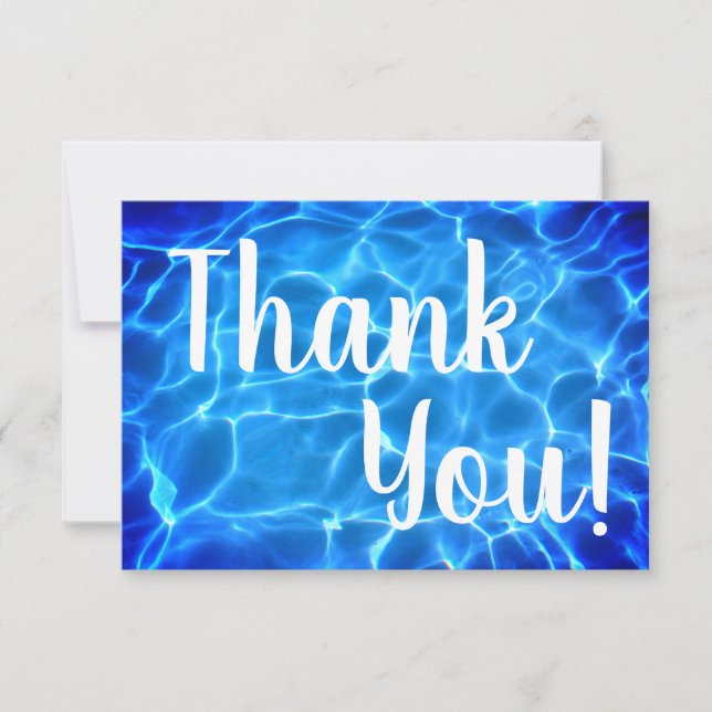 Carte De Remerciements Photo Aqua Blue Piscine (Devant)