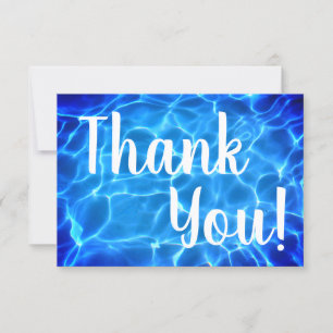 Carte De Remerciements Photo Aqua Blue Piscine