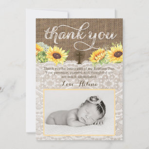 carte de remerciements photo avec Sunflowers Chris